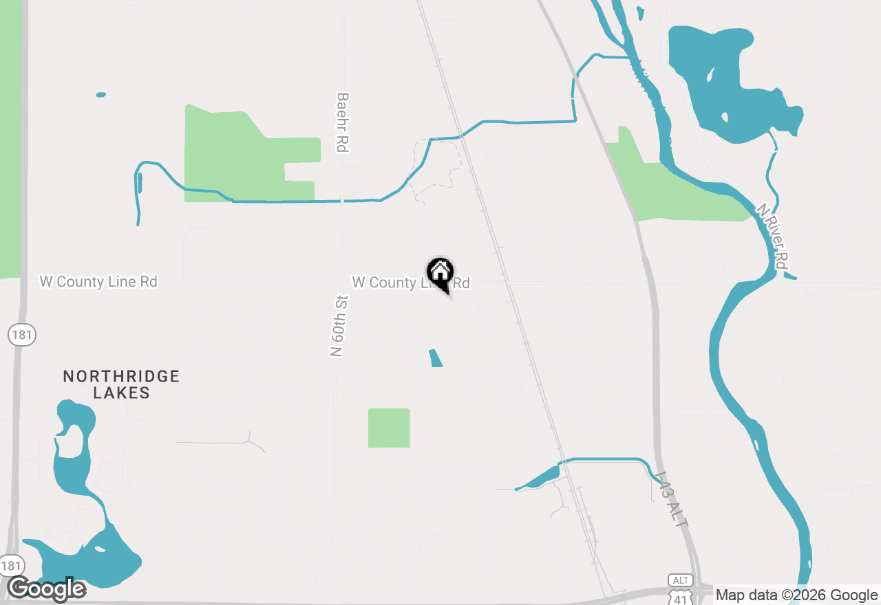 Map of 5400 W Donges Ln, Brown Deer, WI 53223