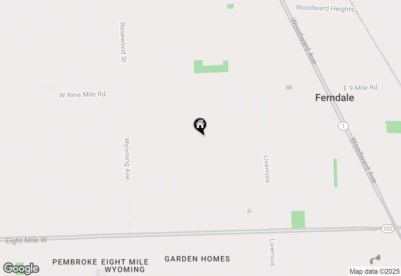 Map of 1437 Pearson Street, Ferndale, MI 48220