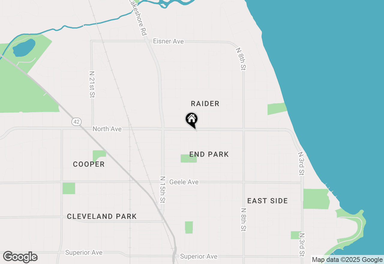 Map of 1217 North Ave, Sheboygan, WI 53083