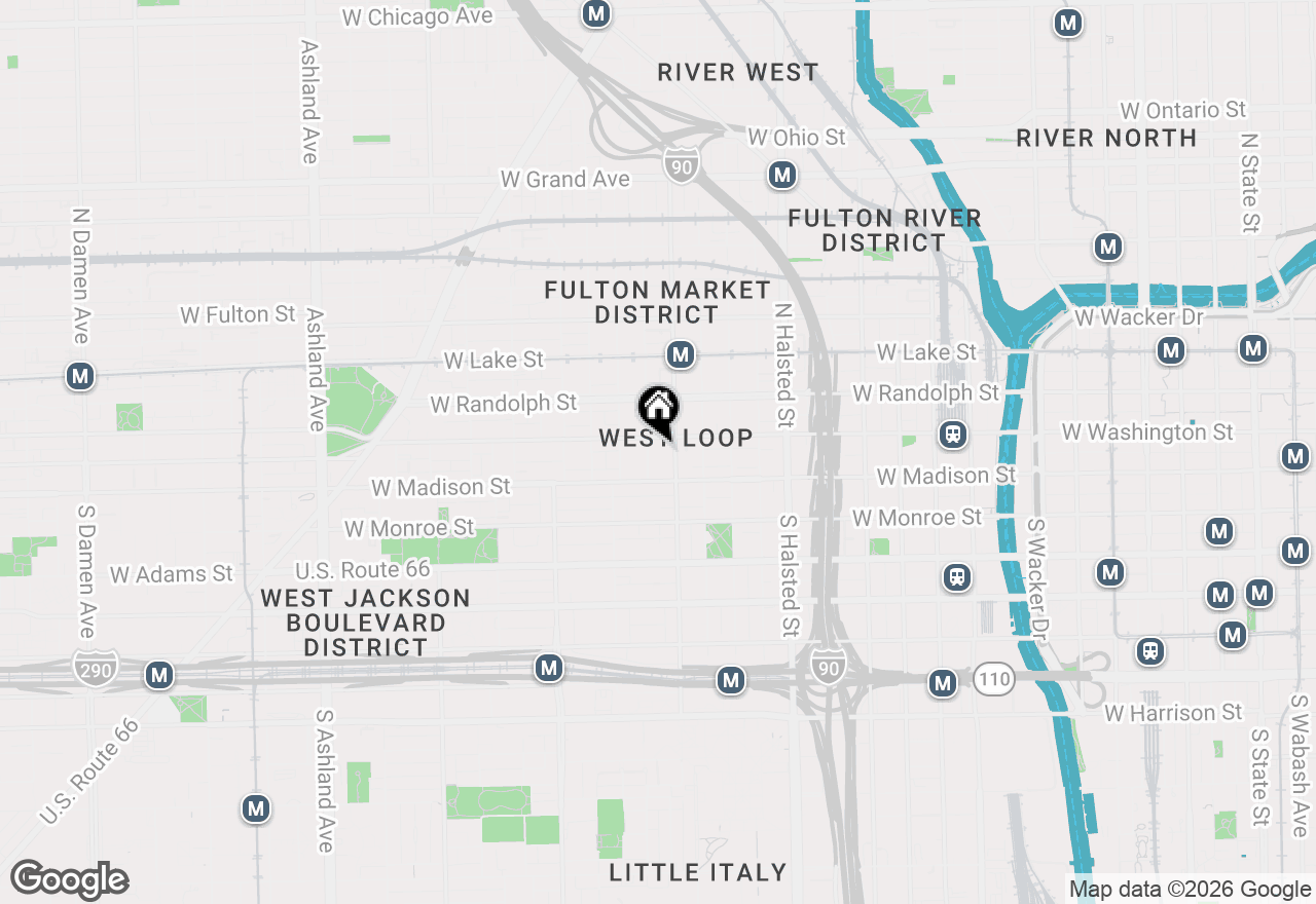 Map of 1017 W Washington Boulevard #2E, Chicago, IL 60607