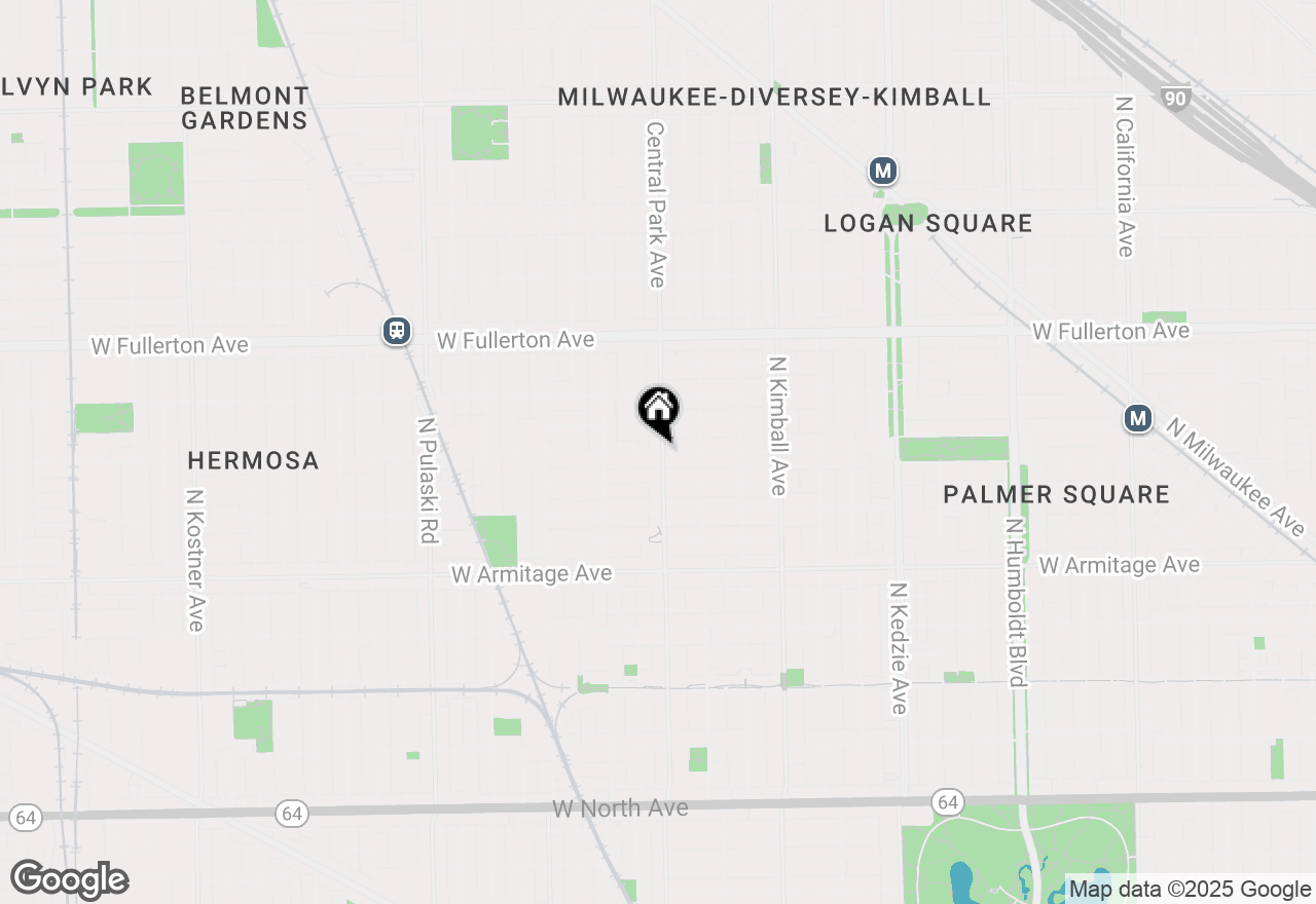 Map of 3600 W Palmer Street, Chicago, IL 60647