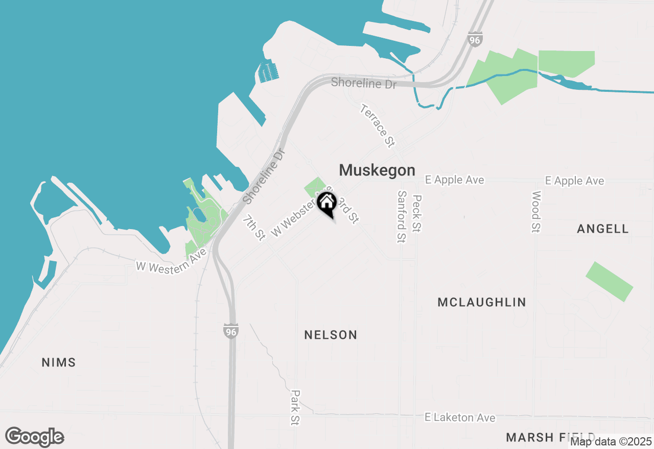 Map of 318 Houston Avenue, Muskegon, MI 49441