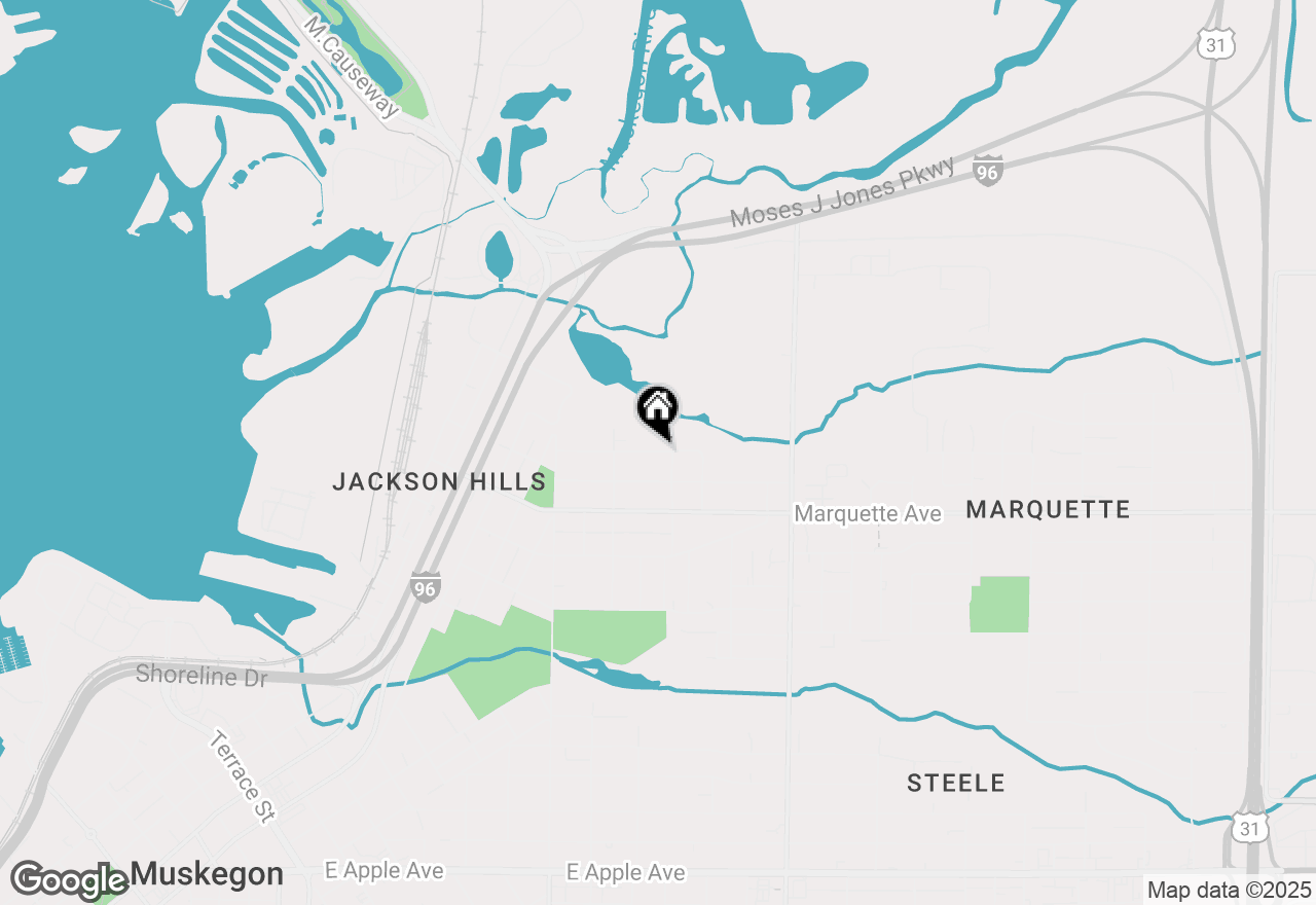 Map of 575 Adams Avenue, Muskegon, MI 49442