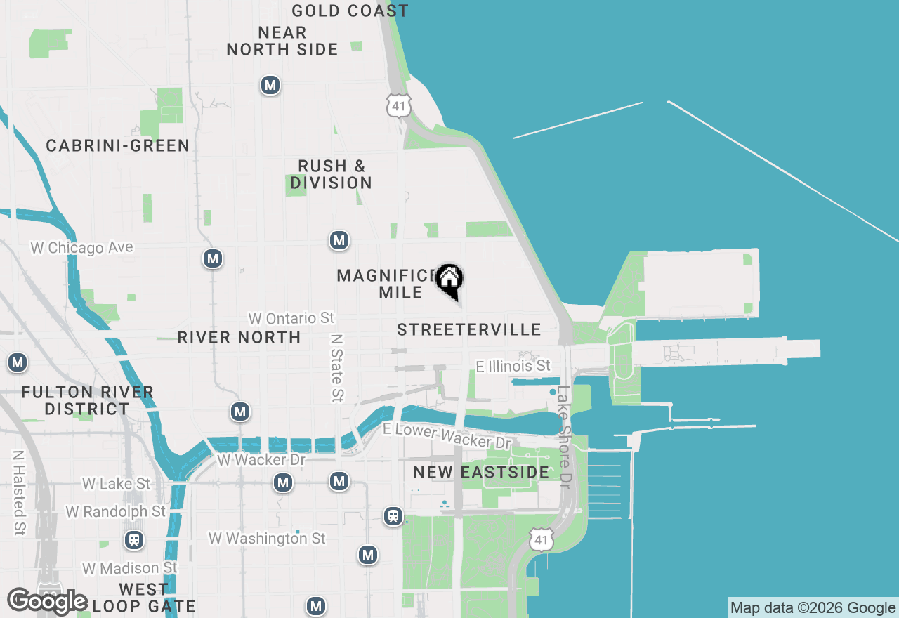 Map of 230 E Ontario Street #2602, Chicago, IL 60611