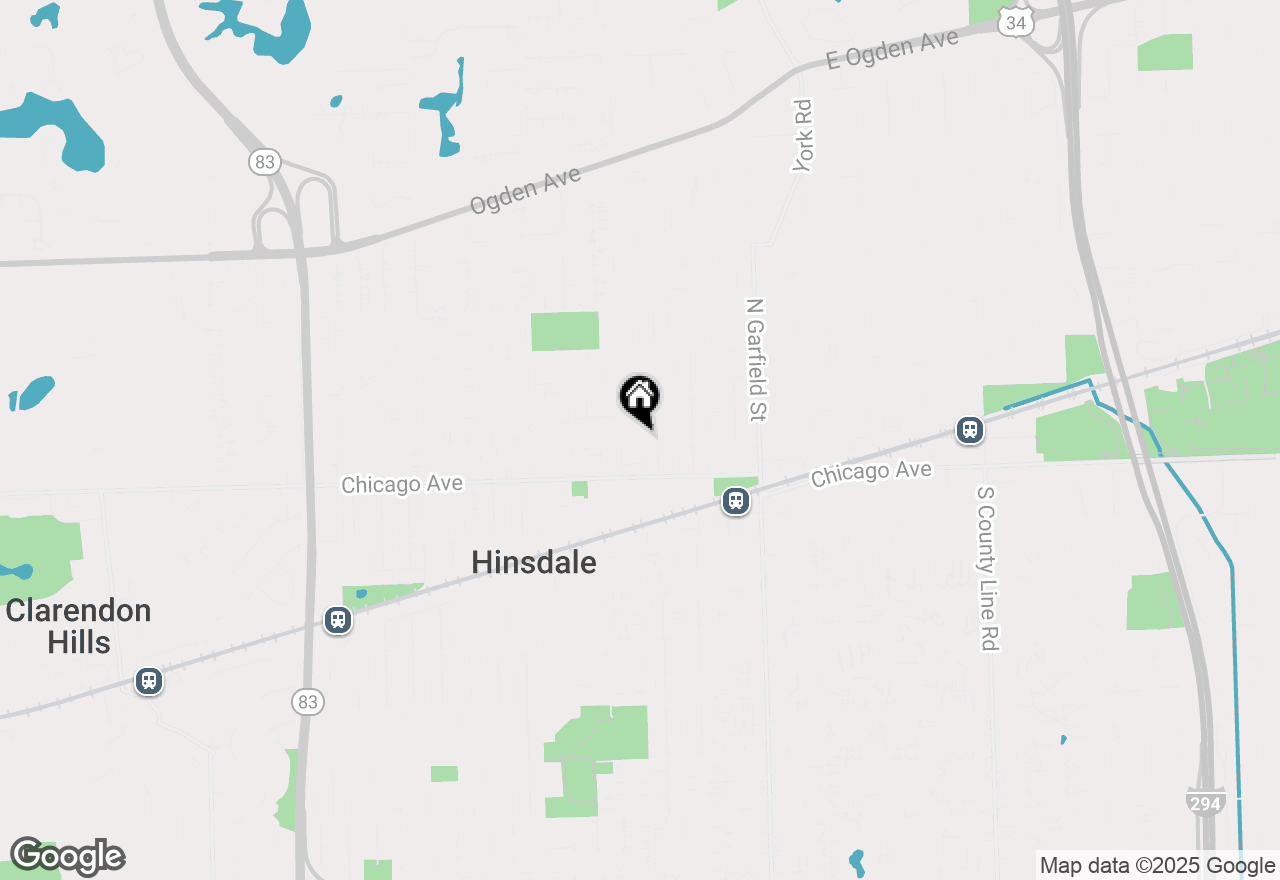 Map of 105 N Grant Street, Hinsdale, IL 60521