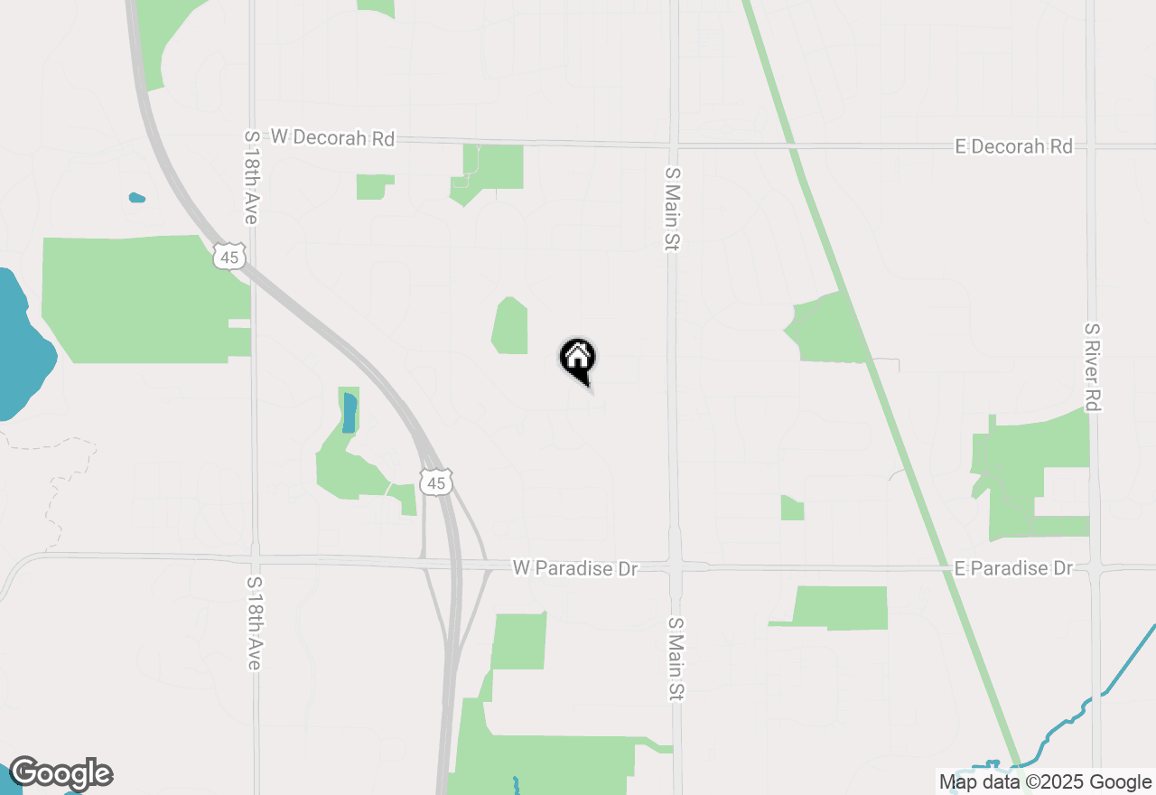 Map of 1317 S 7th Ave, West Bend, WI 53095