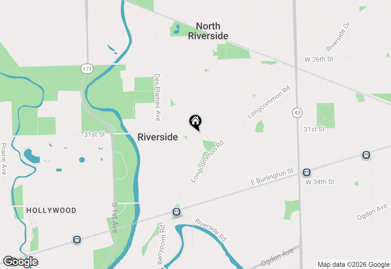 Map of 310 N Delaplaine Road, Riverside, IL 60546