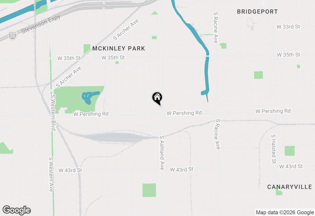 Map of 1617 W 38th Place, Chicago, IL 60609