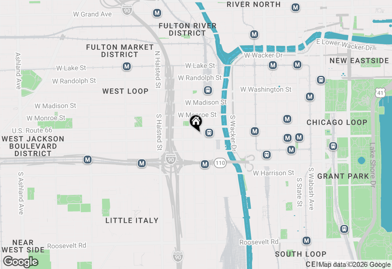Map of 565 W Quincy Street #1317, Chicago, IL 60661