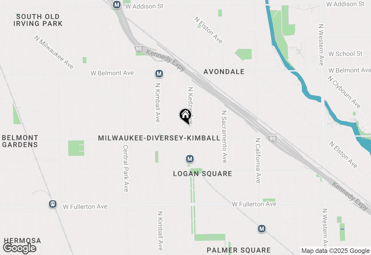 Map of 2839 N Sawyer Avenue #3N, Chicago, IL 60618