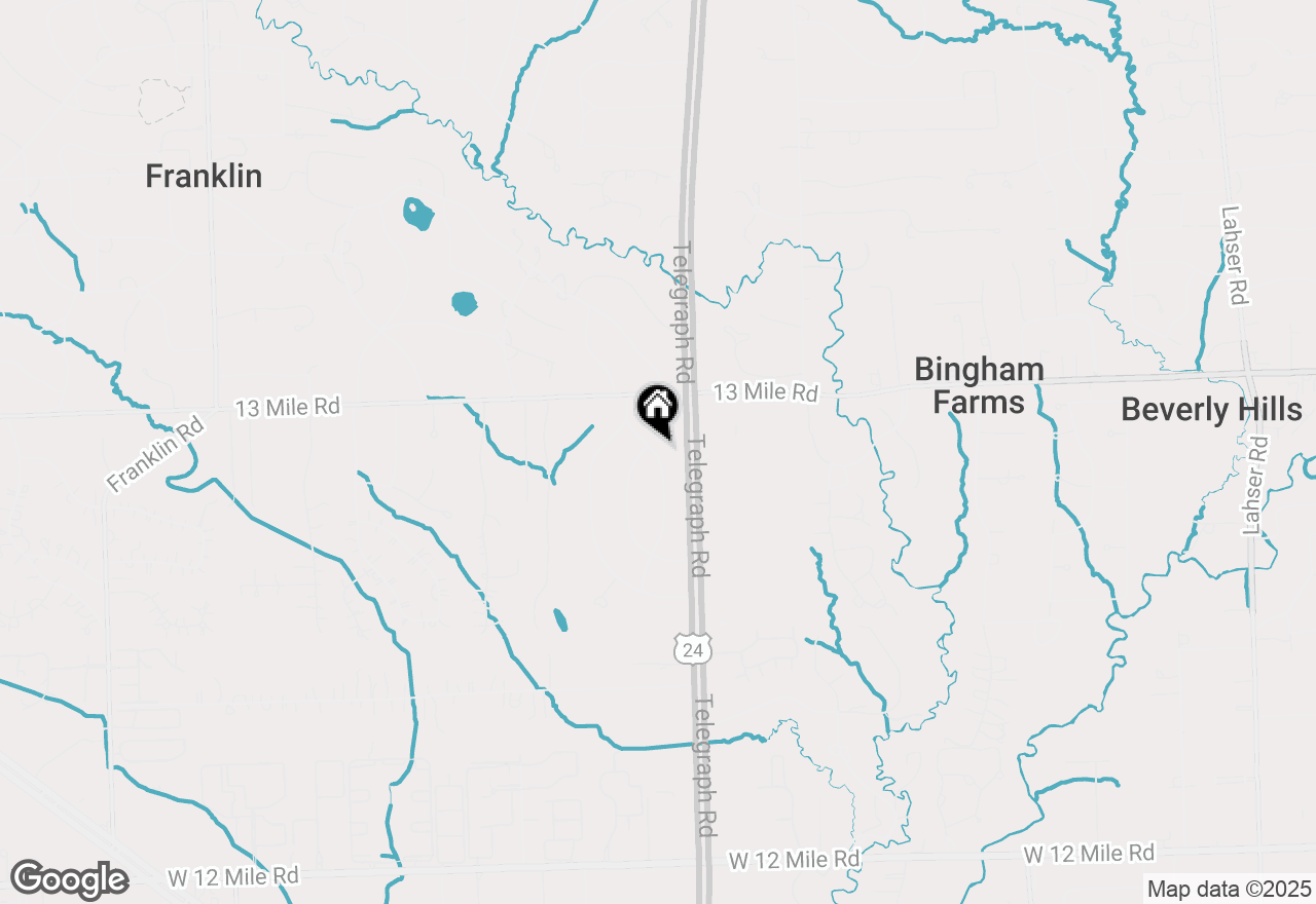 Map of 000 Birchway Drive, Franklin, MI 48025