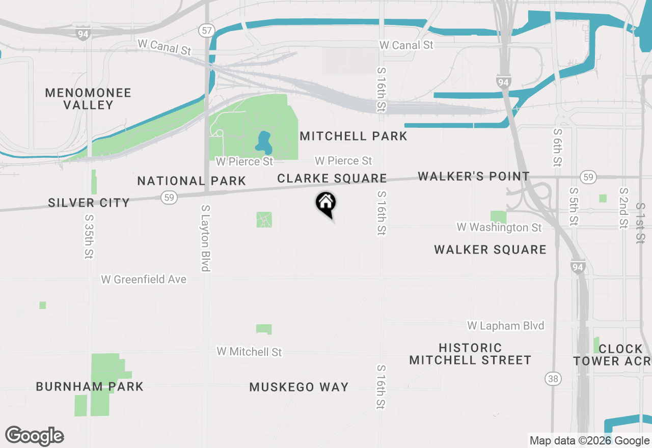 Map of 1036 S 20th St, Milwaukee, WI 53204
