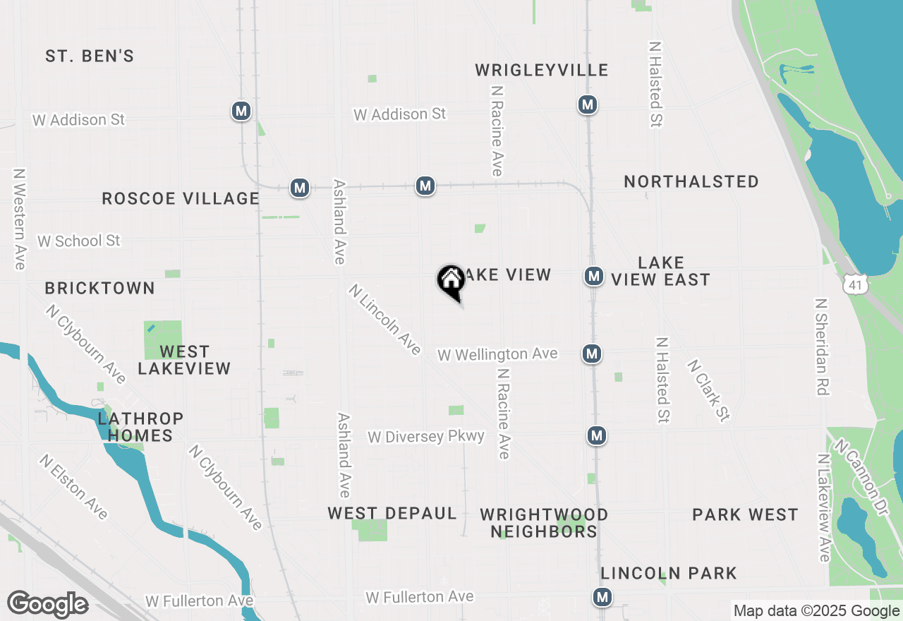 Map of 1314 W Barry Avenue, Chicago, IL 60657