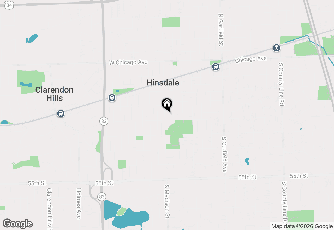 Map of 443 S Madison Street, Hinsdale, IL 60521
