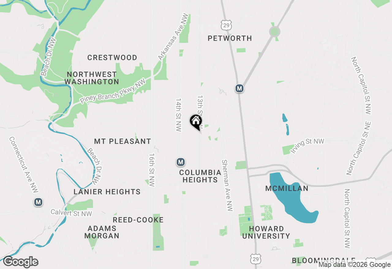 Map of 1306 Monroe Street Nw #2, Washington, DC 20010