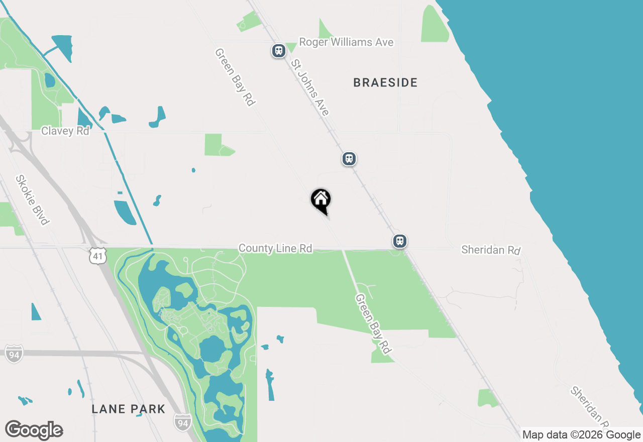Map of 100 Green Bay Road, Highland Park, IL 60035