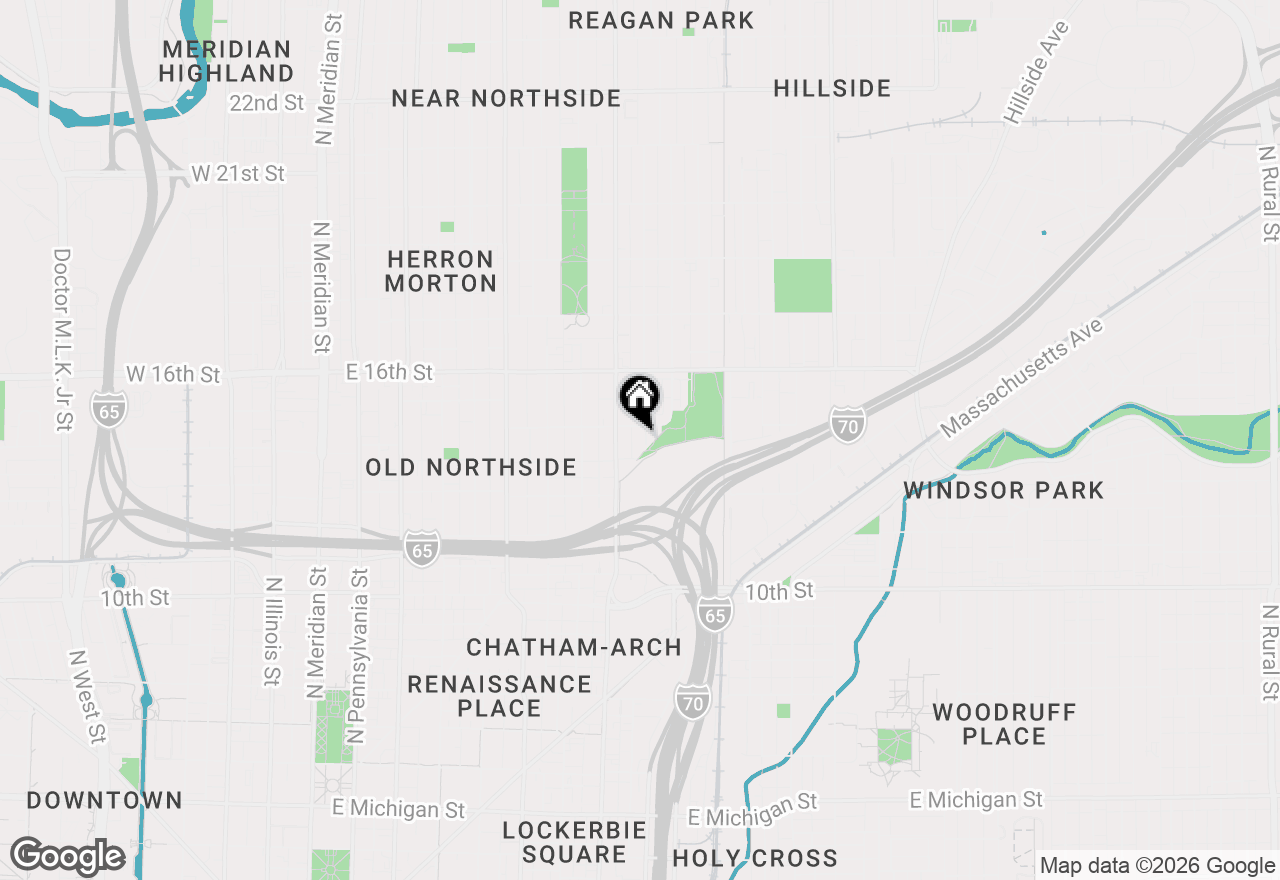 Map of 1422 Carrollton Avenue, Indianapolis, IN 46202
