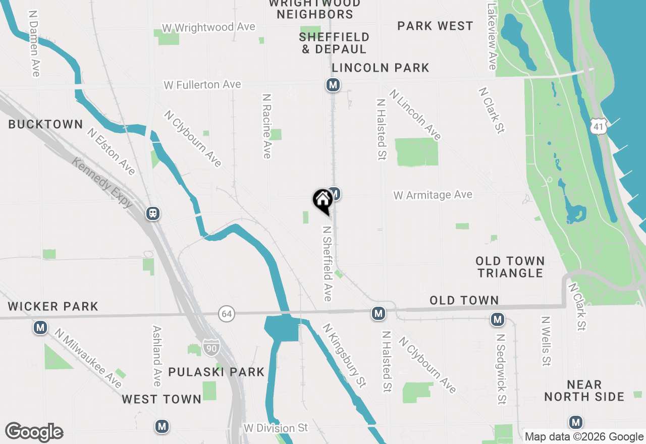 Map of 1914 N Sheffield Avenue #2F, Chicago, IL 60614