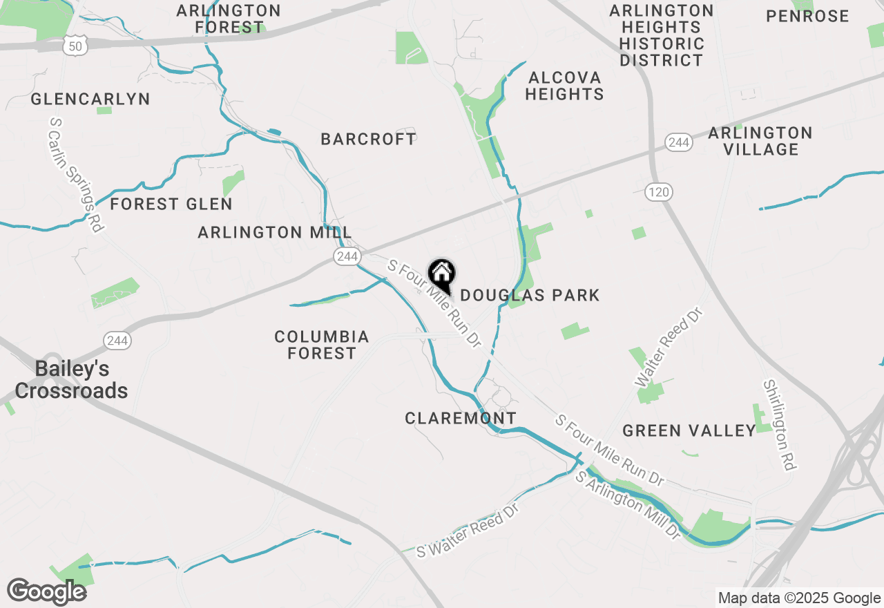 Map of 4500 S Four Mile Run Drive #1218, Arlington, VA 22204
