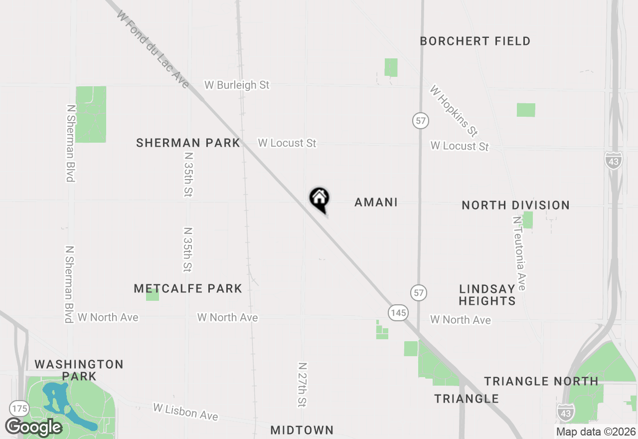 Map of 2600 W Fond Du Lac Ave #2604, Milwaukee, WI 53206