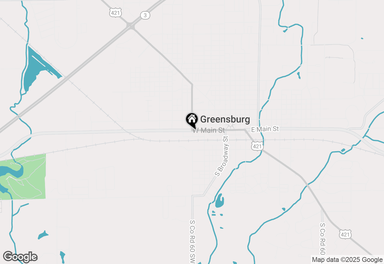 Map of 347 W Main Street, Greensburg, IN 47240