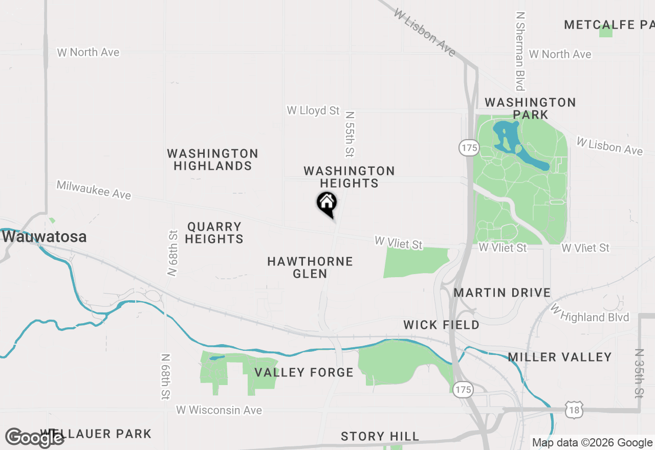 Map of 1418 N 57th St #1418A, Milwaukee, WI 53208