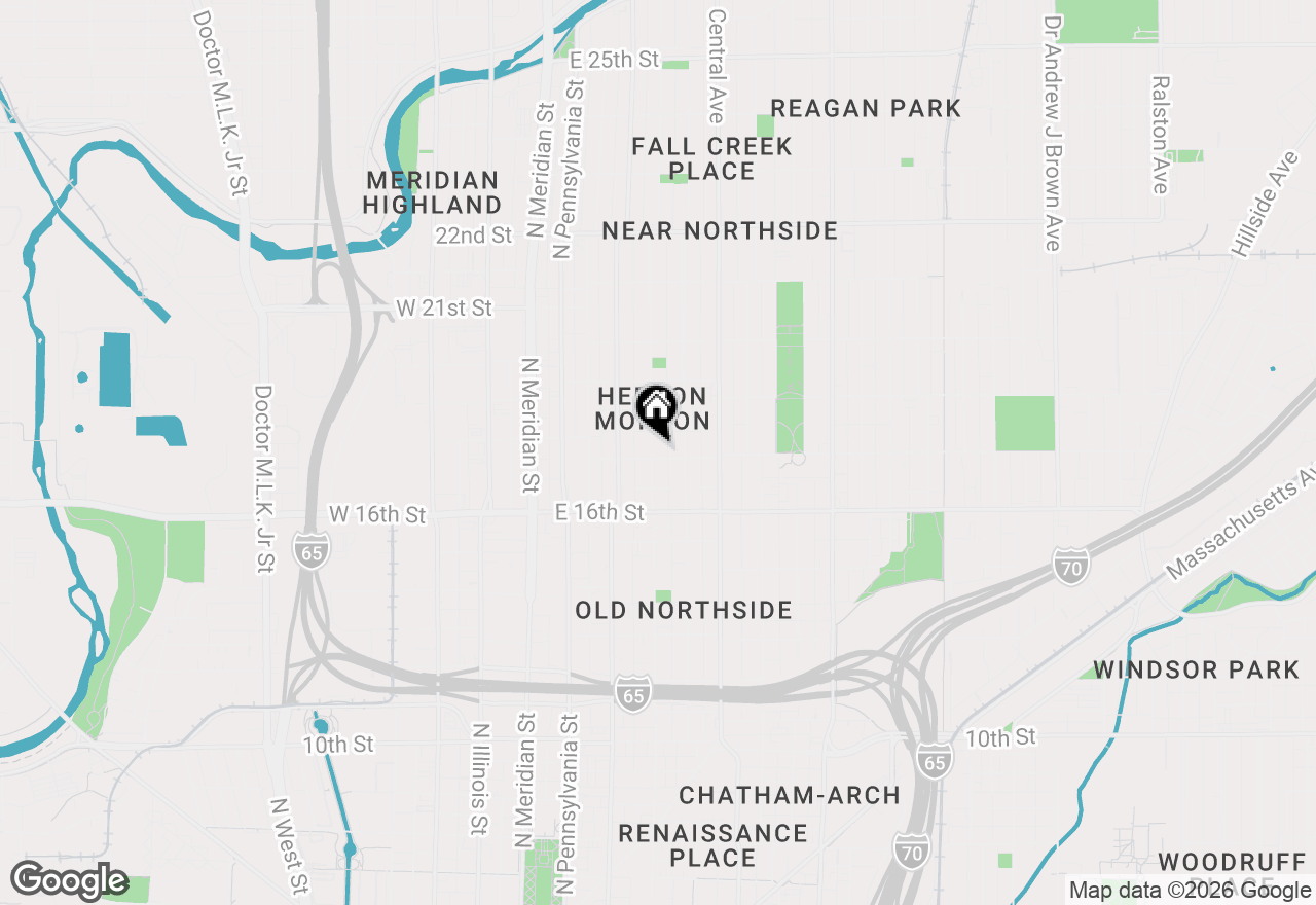 Map of 1707 N Alabama Street, Indianapolis, IN 46202