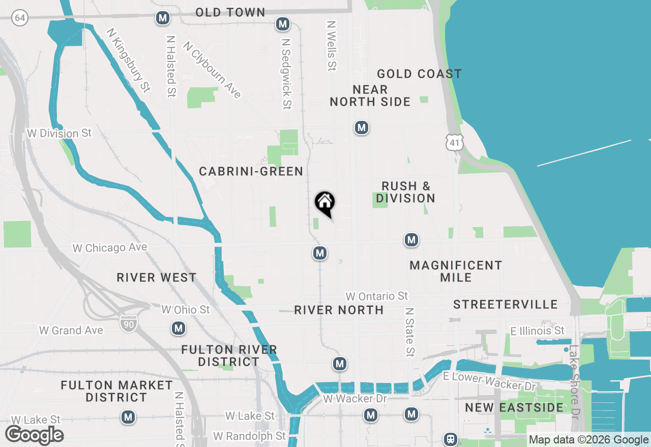 Map of 849 N Franklin Street #1112, Chicago, IL 60610