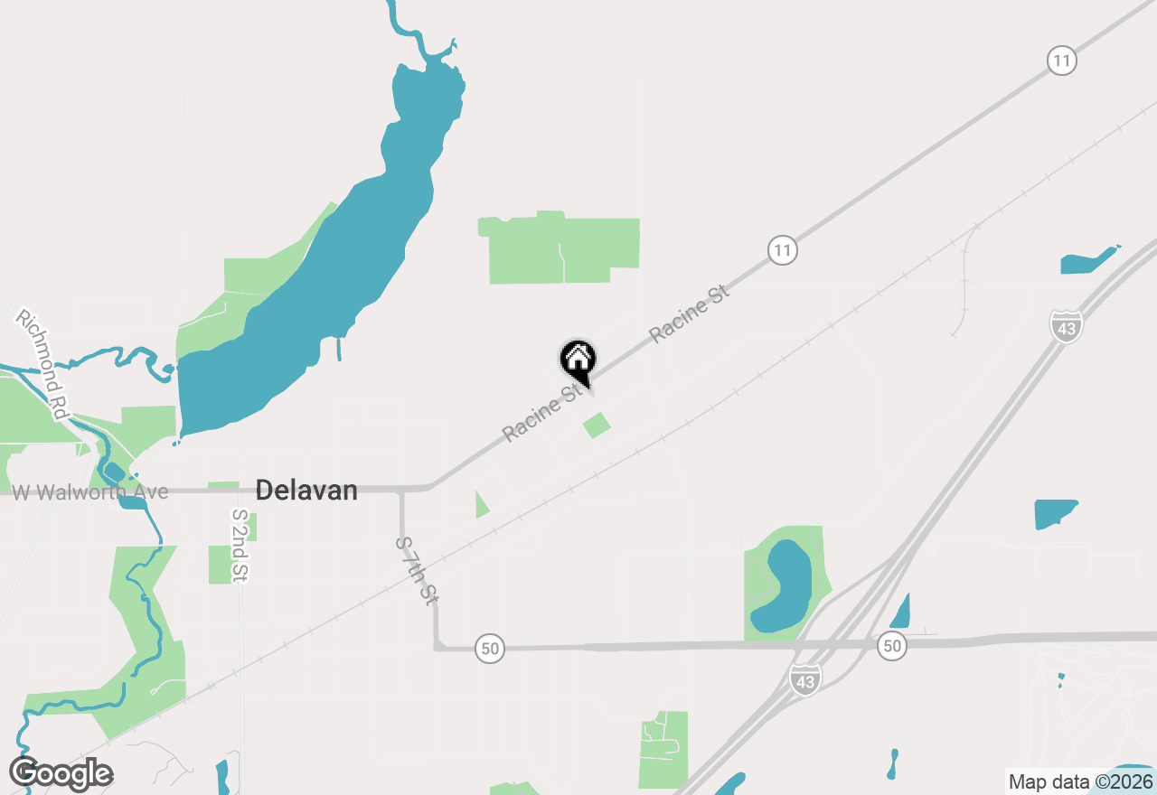 Map of 1122 Racine St, Delavan, WI 53115
