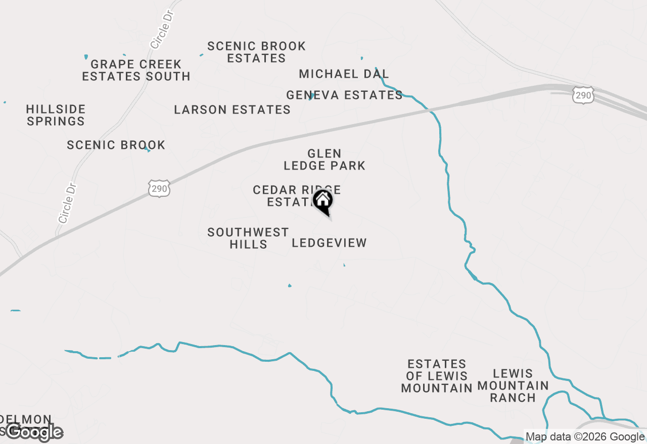 Map of 9805 Ledgestone Ter, Austin, TX 78737