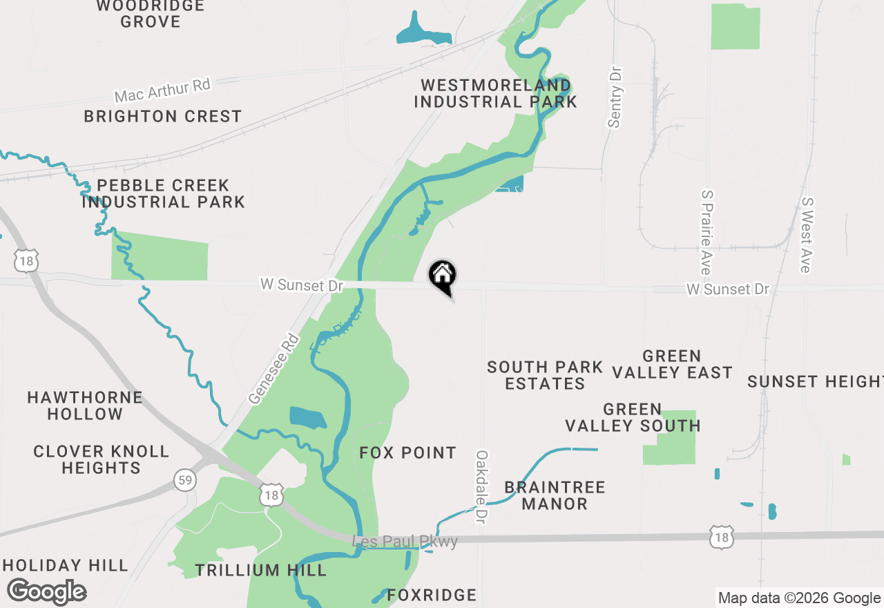 Map of 1230 Fox Point Dr, Waukesha, WI 53189