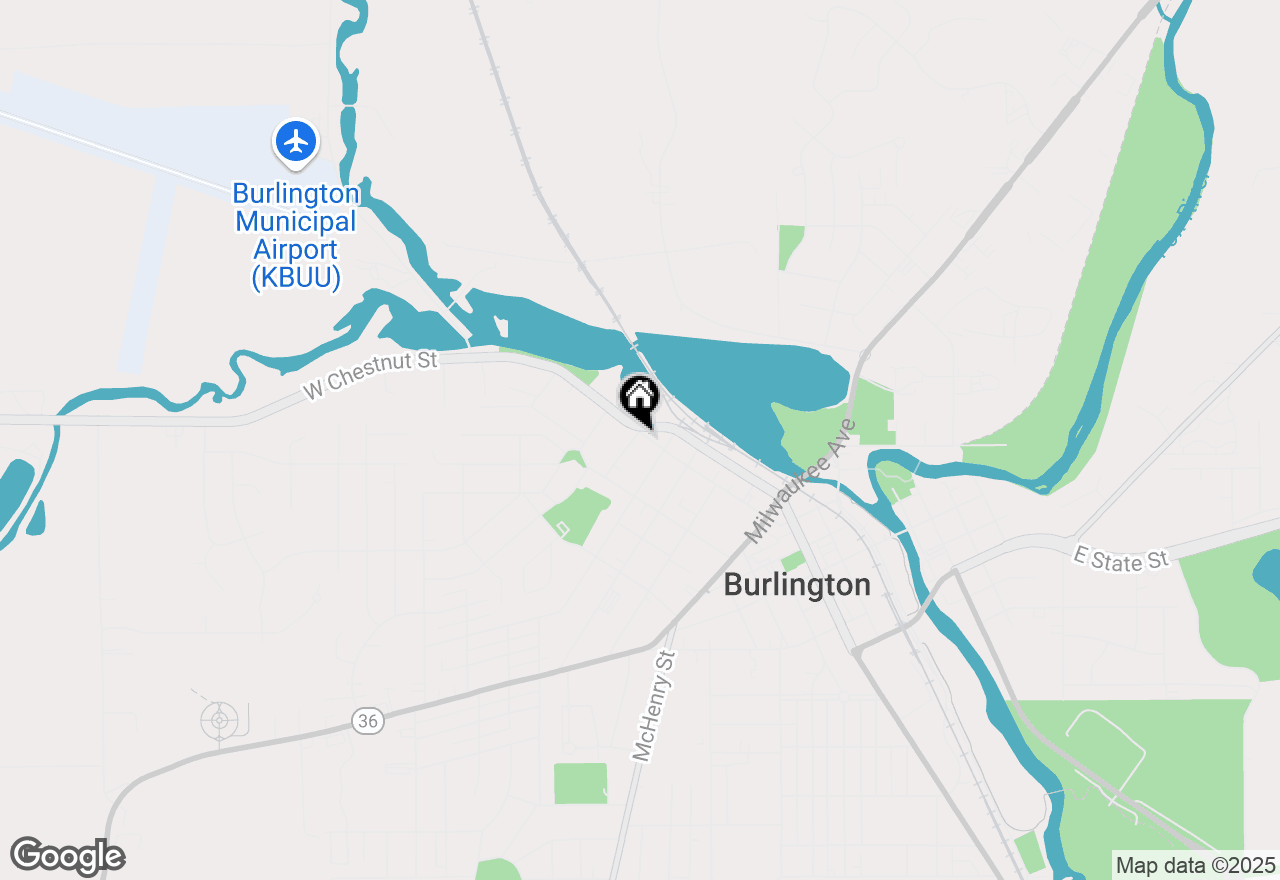 Map of 325 W Chestnut St, Burlington, WI 53105