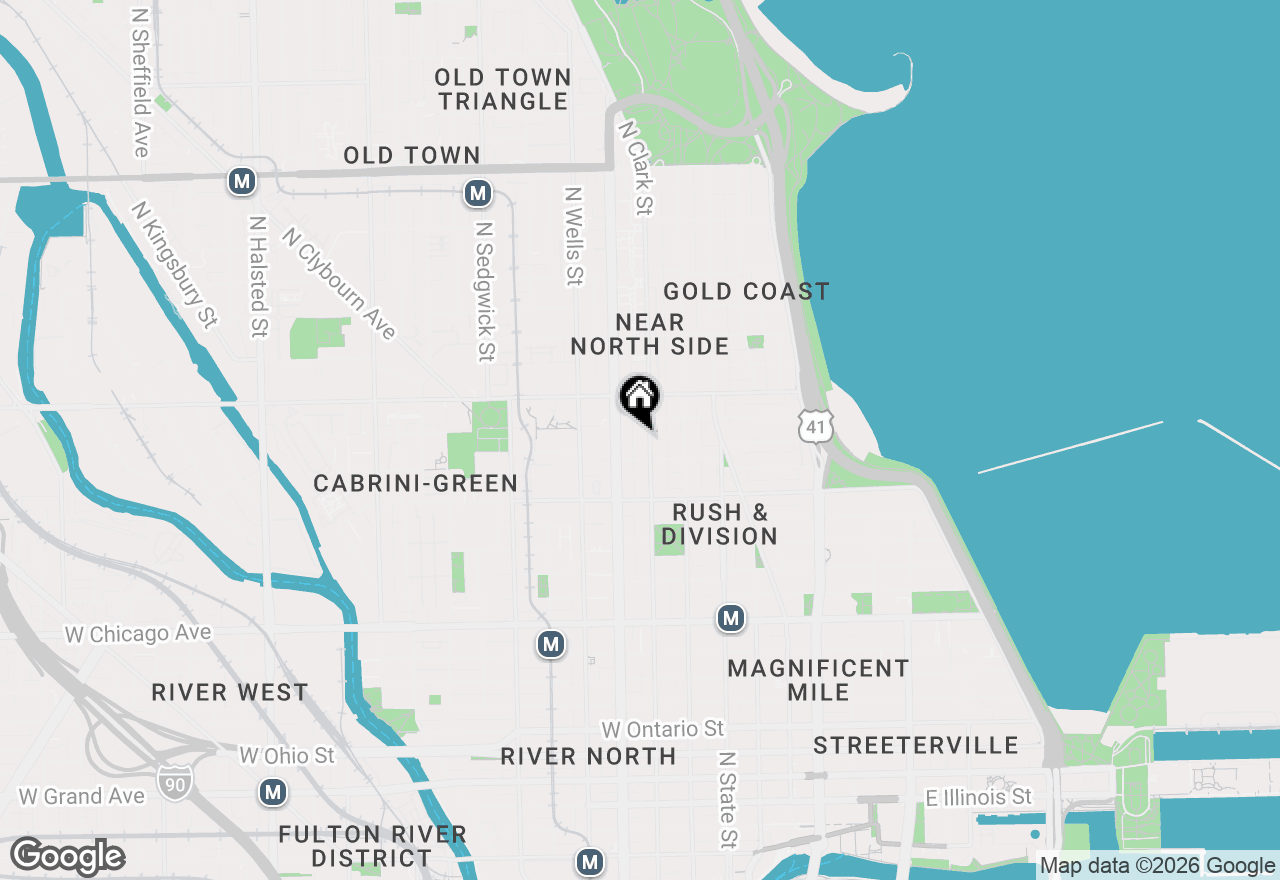 Map of 1122 N Clark Street #3905, Chicago, IL 60610