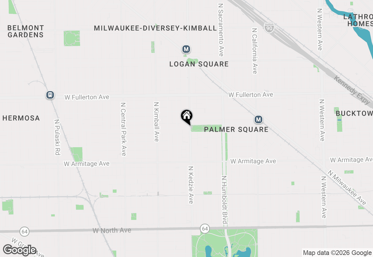 Map of 3131 W Palmer Boulevard #G, Chicago, IL 60647
