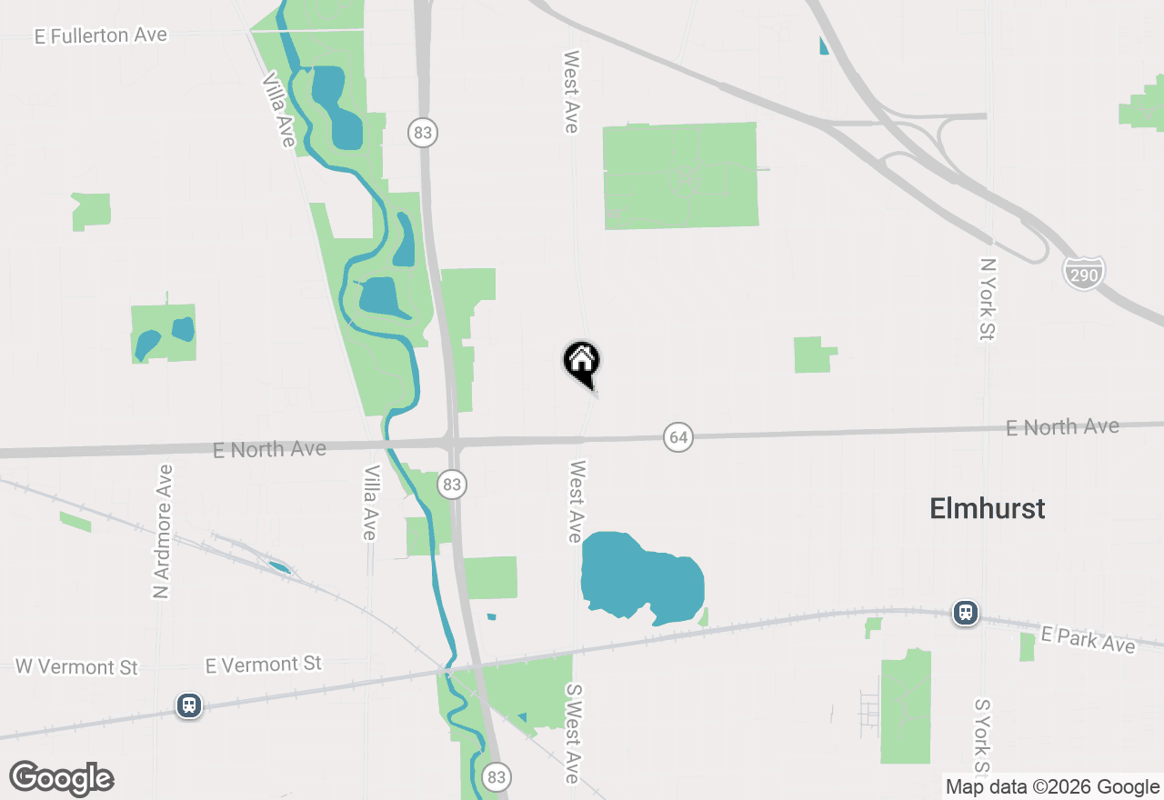 Map of 332 N West Avenue, Elmhurst, IL 60126