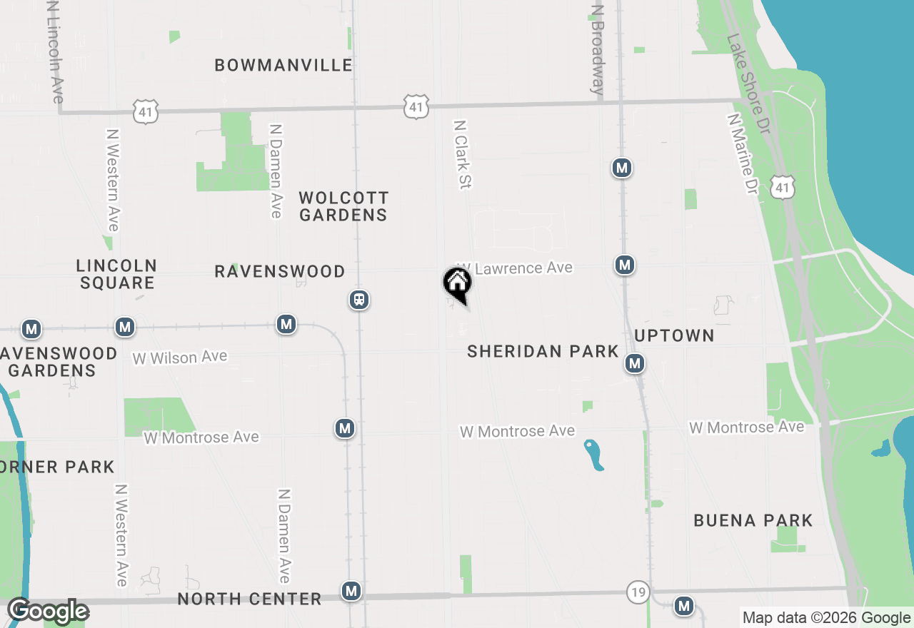 Map of 1533 W Leland Avenue #1E, Chicago, IL 60640