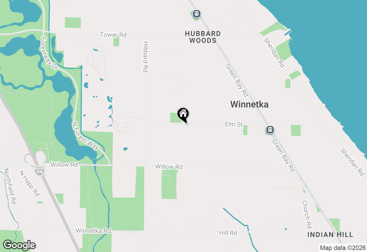 Map of 1110 Elm Street, Winnetka, IL 60093