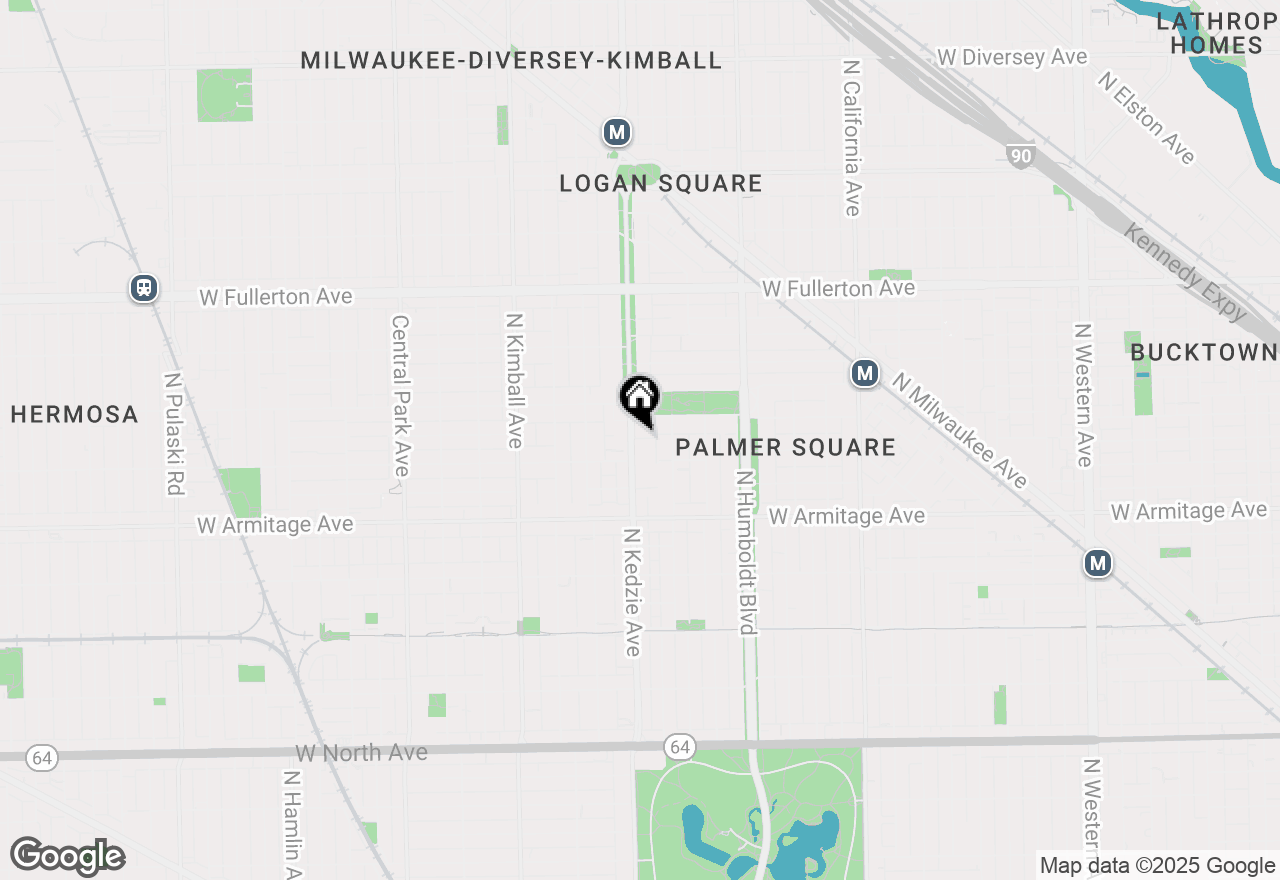 Map of 2121 N Kedzie Avenue #3W, Chicago, IL 60647