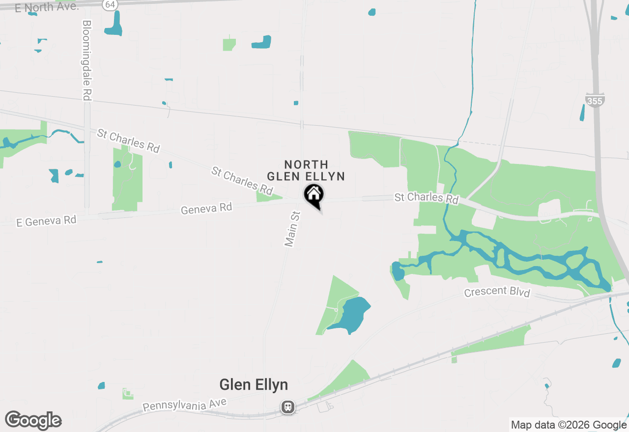 Map of 606 Elm Street, Glen Ellyn, IL 60137