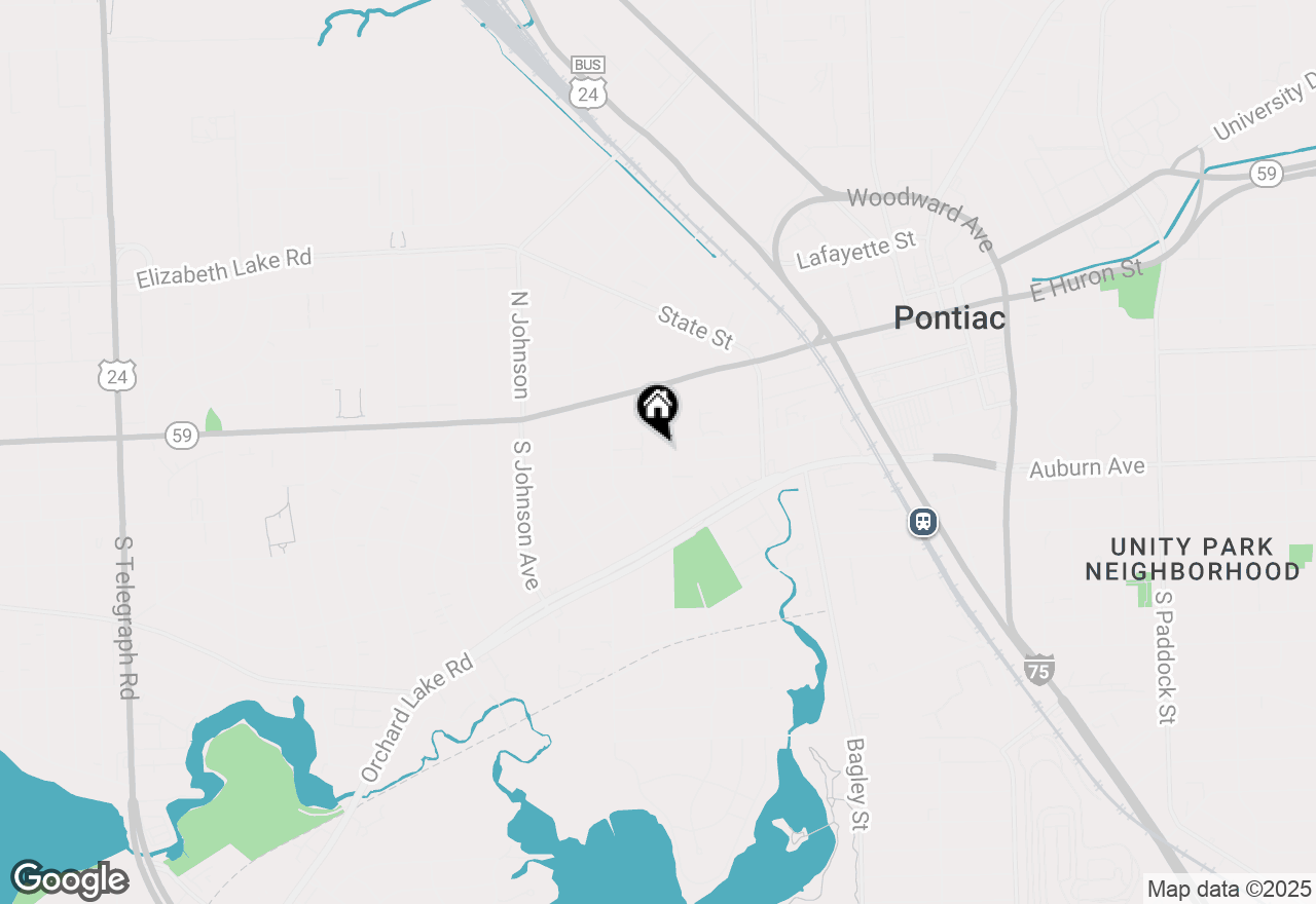 Map of 72 Franklin Boulevard, Pontiac, MI 48341