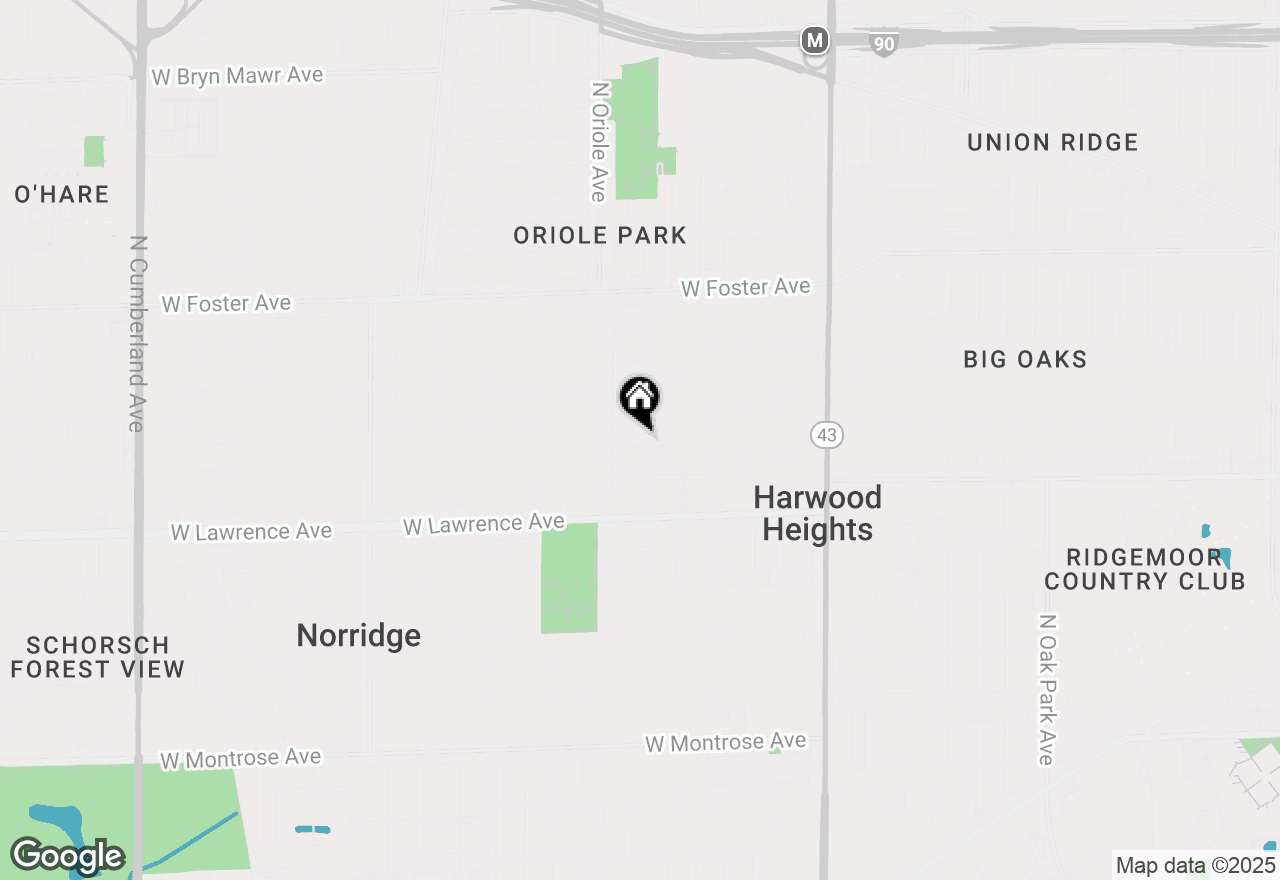 Map of 7513 W Strong Street, Harwood Heights, IL 60706