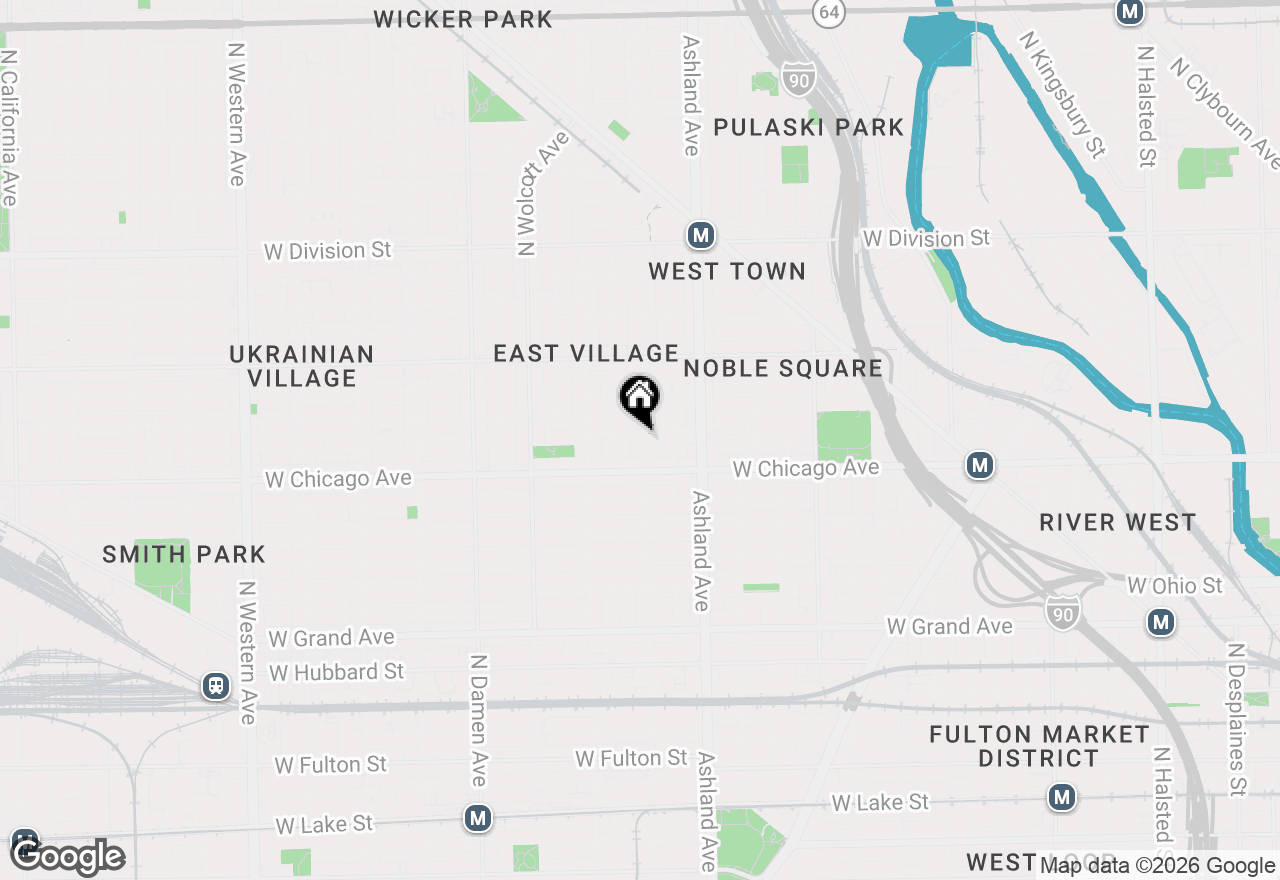 Map of 832 N Paulina Street #1, Chicago, IL 60622