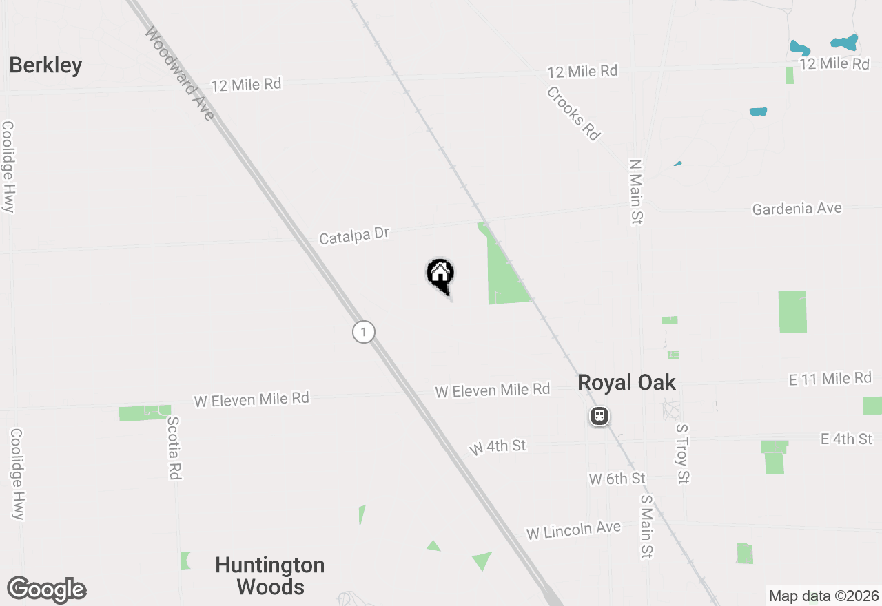 Map of 604 Lockwood Road, Royal Oak, MI 48067