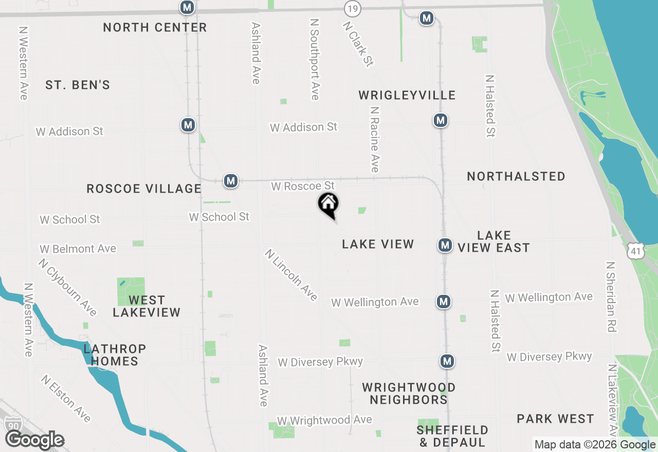 Map of 1340 W Melrose Street, Chicago, IL 60657