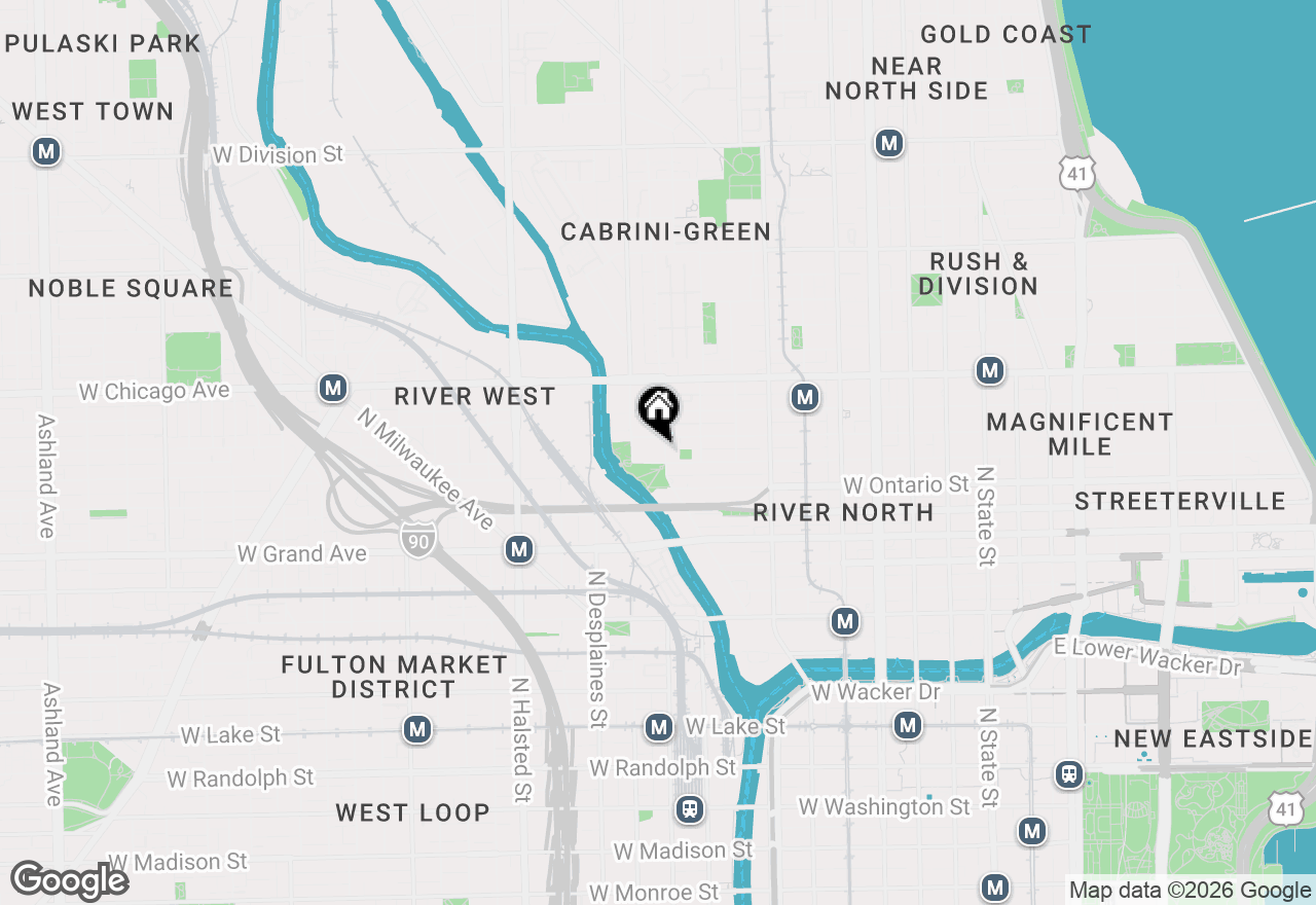 Map of 668 N Kingsbury Street #306, Chicago, IL 60654