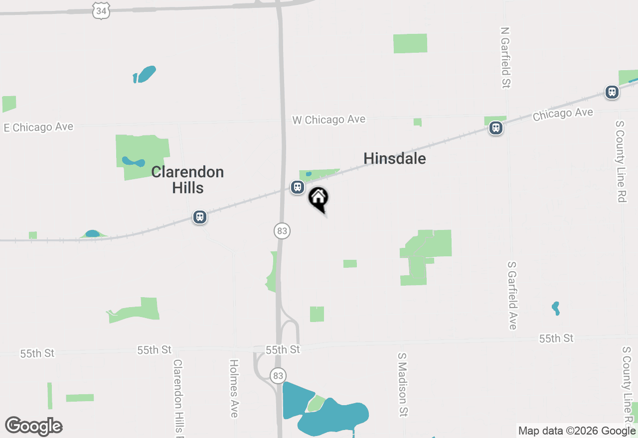 Map of 425 S Quincy Street, Hinsdale, IL 60521