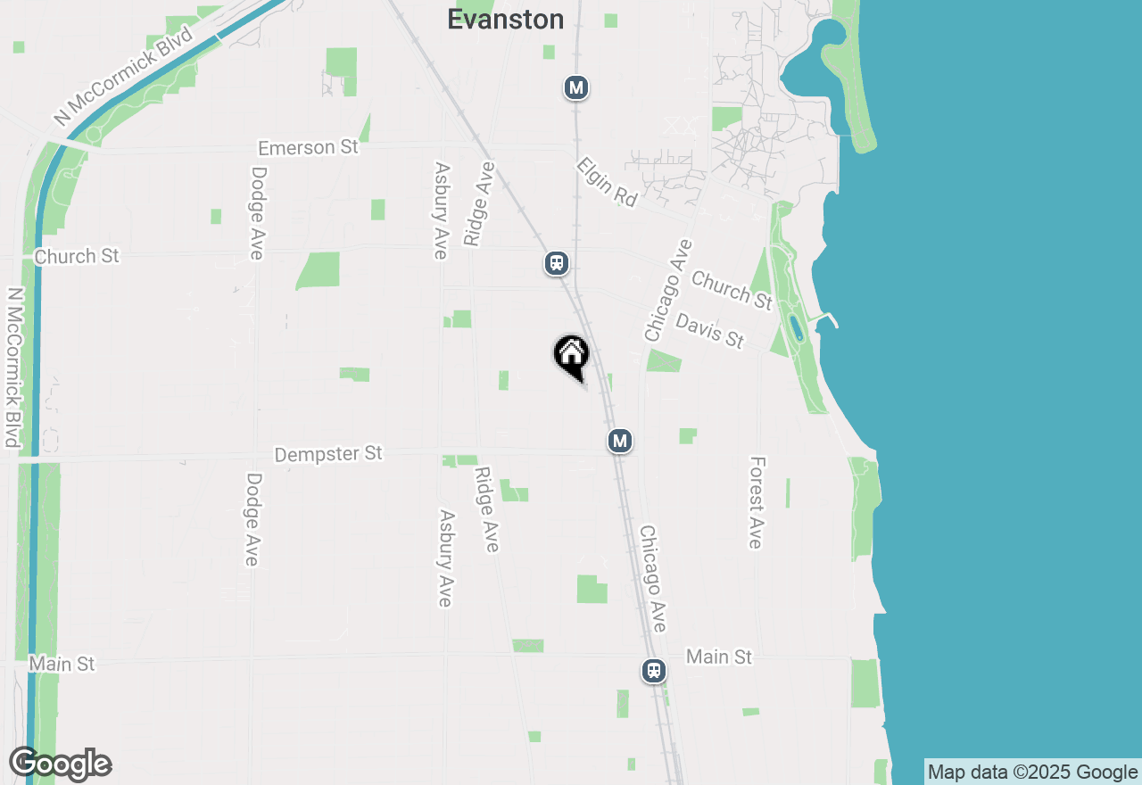Map of 1414 Elmwood Avenue #1B, Evanston, IL 60201