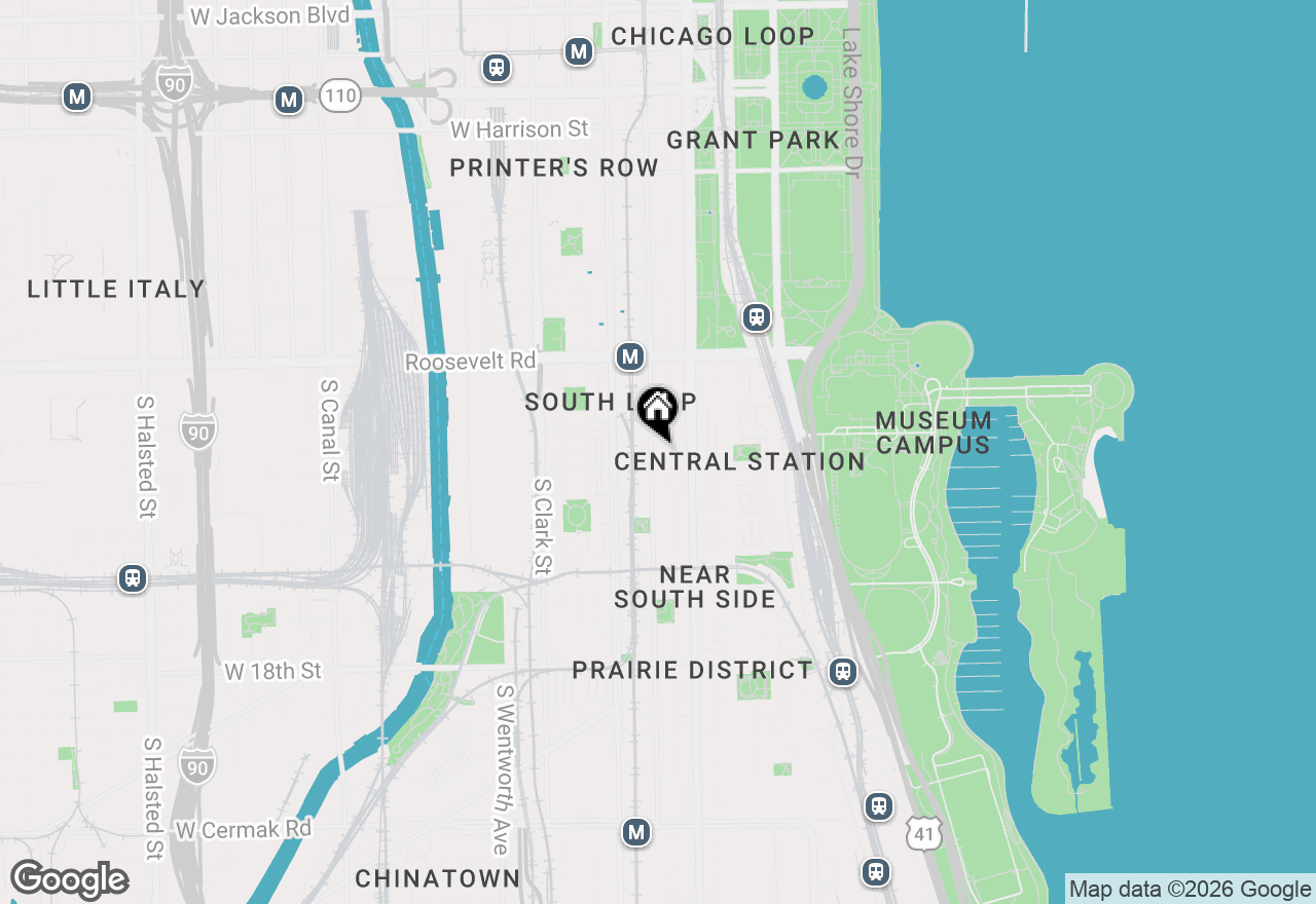 Map of 1345 S Wabash Avenue #1407, Chicago, IL 60605