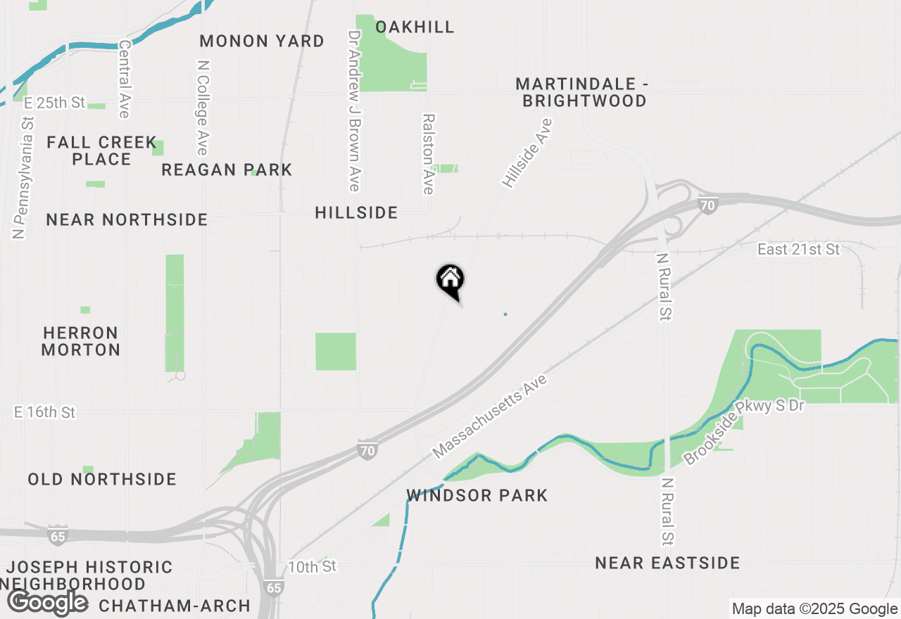 Map of 1963 Hillside Avenue, Indianapolis, IN 46218