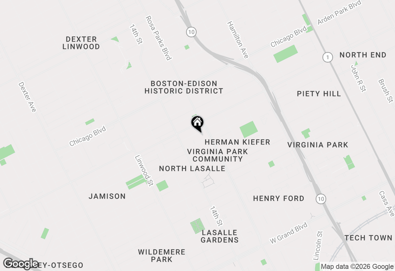 Map of 1975 Taylor Street, Detroit, MI 48206